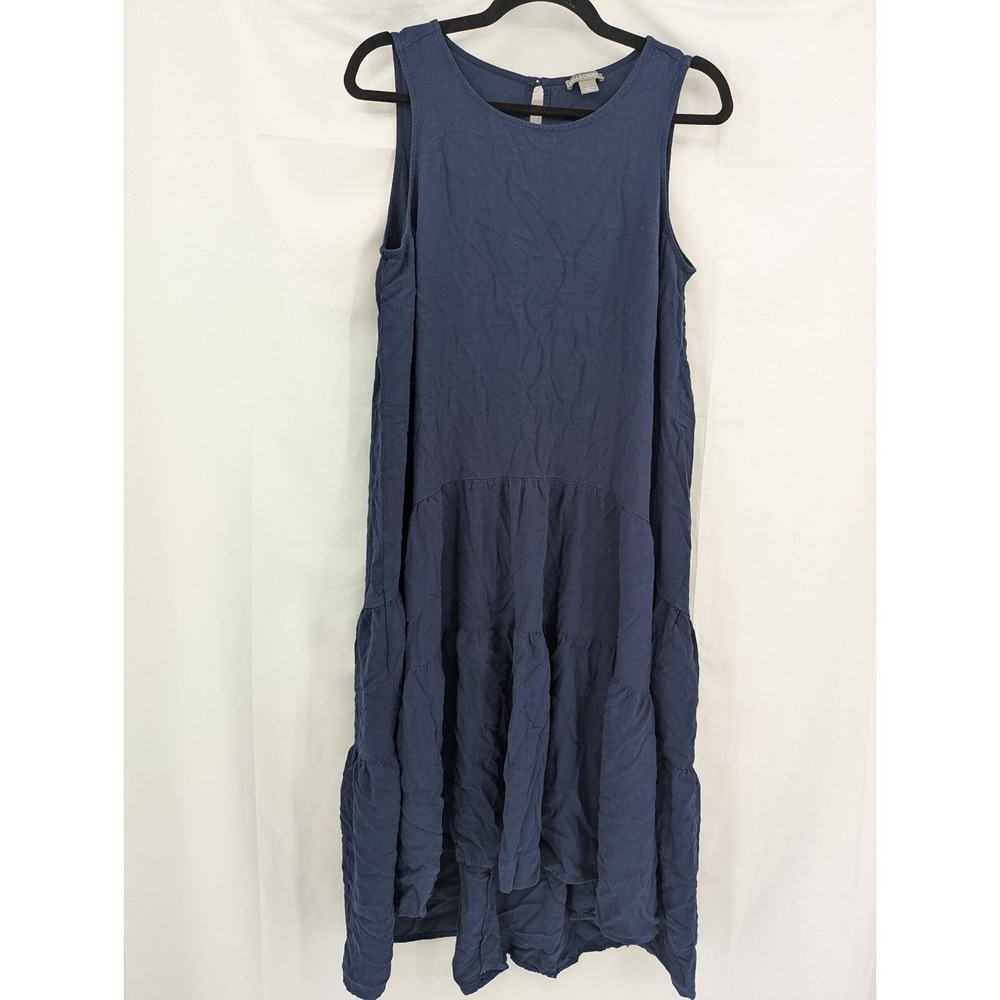 Falls Creek Women's Navy Blue Large Tiered Sleeveless Dress
